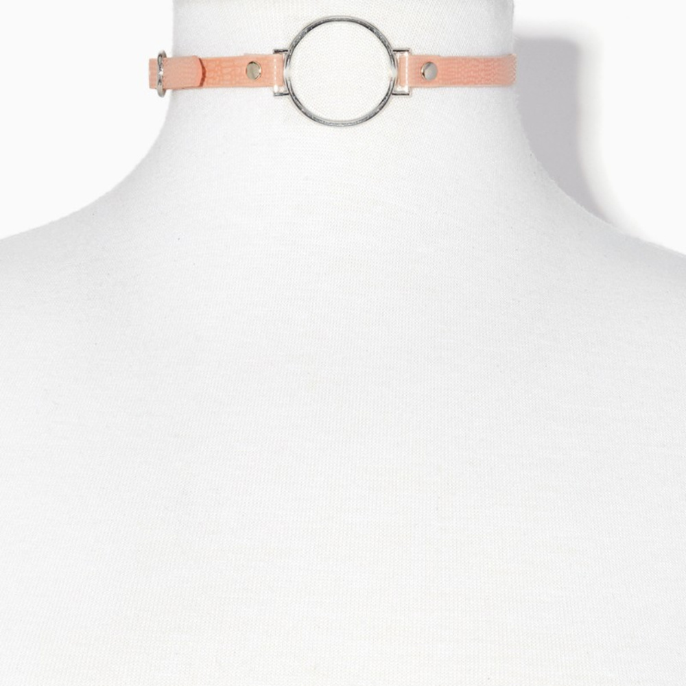 Lock & Charm Buckle  Choker Necklace